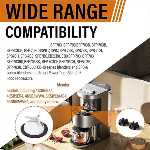 Blenderkoppling med skiftnyckelsats Blenderblad 4 blad med packning