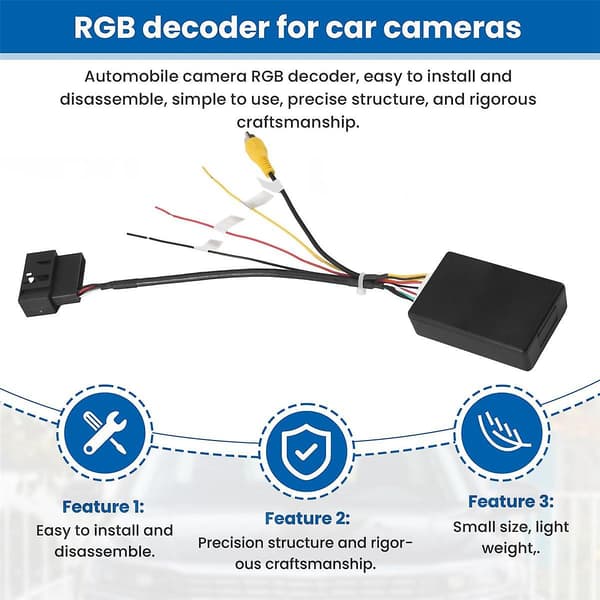 RGB til (RCA) AV CVBS Signal Konverter Dekoderboks Adapter for Fabrikk Bakkamera Golf 6 CC