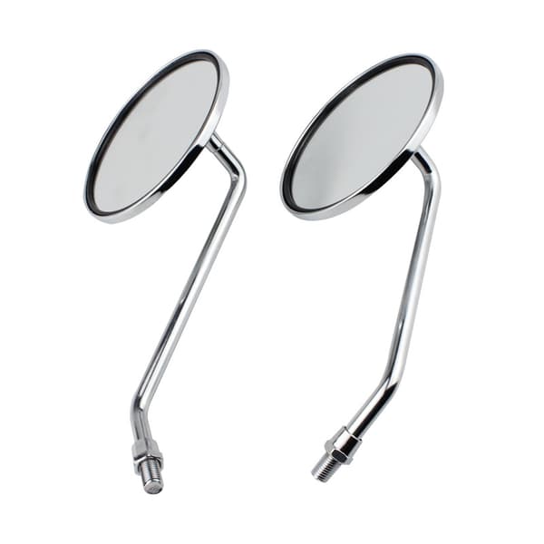 Backspeglar - 8mm Runda Krom Silver Motorcykel Backspeglar (Par)