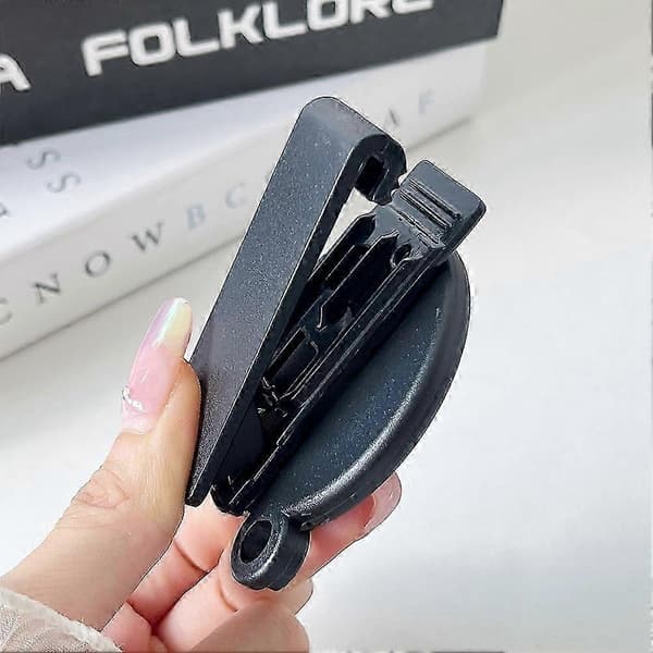 Magnetisk bælteclips-telefonholder - Metalkrog med spiralsnor til rygsæk og mobil Black