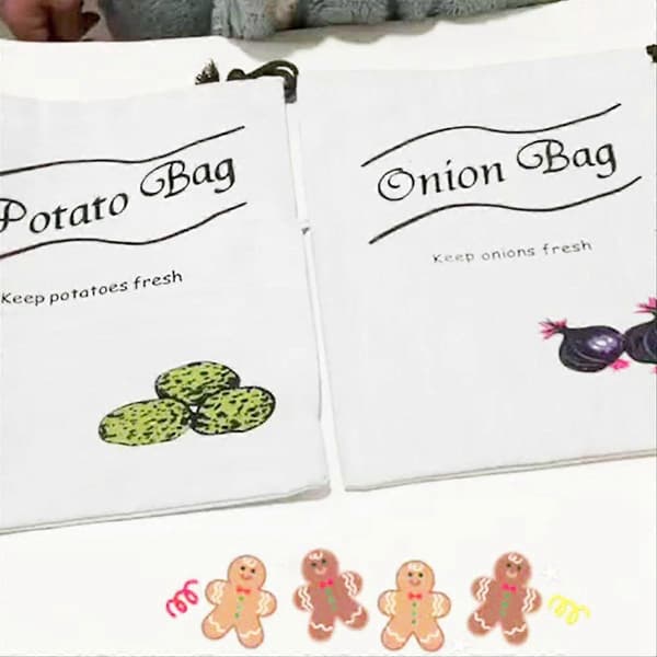 4-pack potatisförvaring för skafferi I Potatis- och lökförvaringspåsar