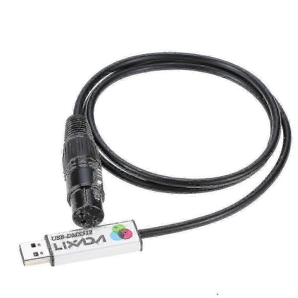 DMX512 scenelyskontroller med Lixada USB til DMX-grensesnittadapter og dimmer for PC