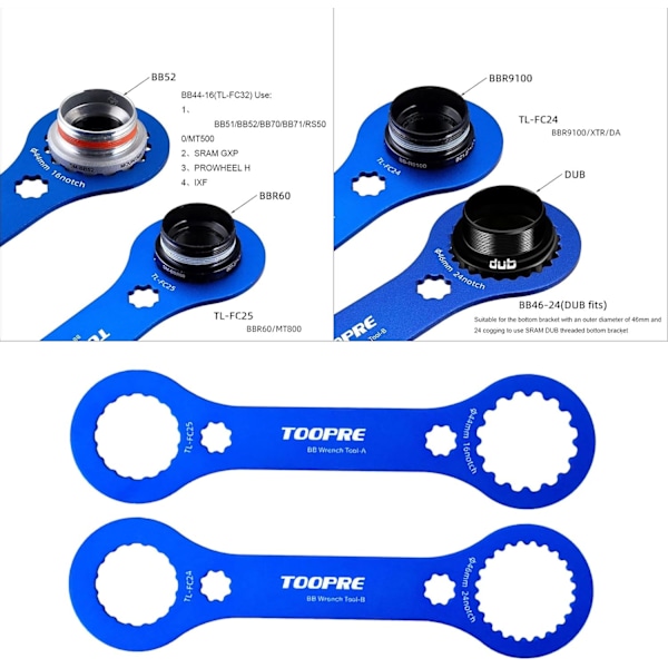 Cykel BB Nøgleværktøj BB Bundbeslag Reparationsværktøj til Shimano BBr60 Mt800 Mt9100 XDR Da TL-FC25 TL-FC24 Cykel BB Nøgleværktøj