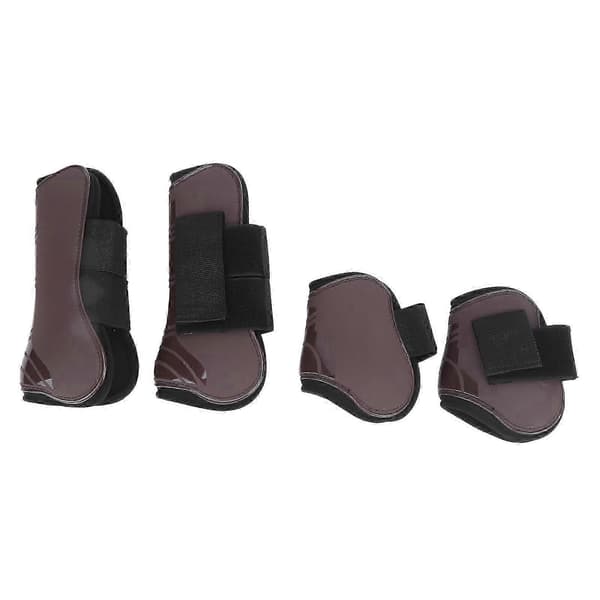 1Set Hästsenskydd PU Elastisk Förtjockad Justerbar Hästbensskydd med Nylonkrok