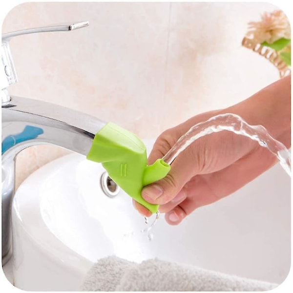 Silikon Kran Kran Förlängare Munstycke Handtvätt Kran Handfat Förlängare För Barn Baby Barn Småbarn 3 st-blå Rosa Grön