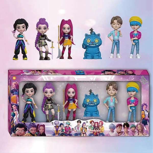K-POP Dæmonjægere Actionfigur 6-stykke Sæt - Super Sødt Koreansk Idol Samlefigur Sæt
