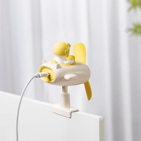 Bærbar ventilator, personlig andeformet bordventilator, gul