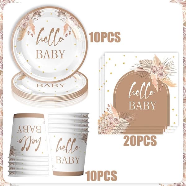 Sett med engangsbestikk, 40 deler, ideelt for babyshower, velkomstfester eller dåp