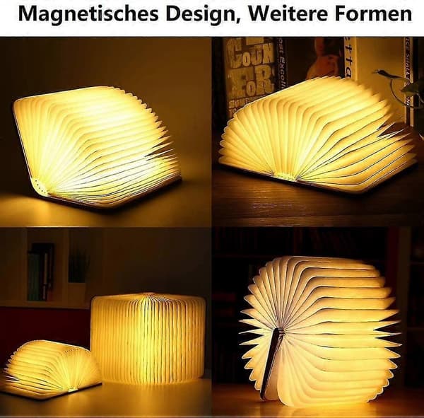 Træfoldbar boglampe, magnetiske LED-boglamper