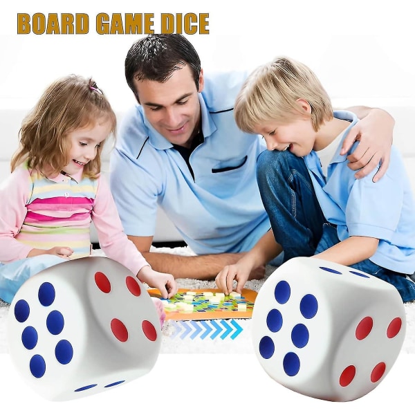 Stor tärningsstressboll, 3,1 tum skumtärning Squishies leksaker för brädspel för barn, för att få dina turnummer Game Dice