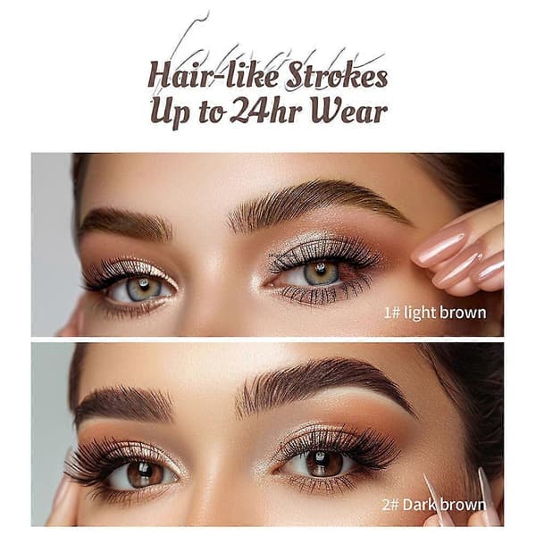 Microblading Øjenbrynspen til kvinder 4-spidset præcis brynpensel Langvarig fin flydende øjenbrynspen Light Coffee