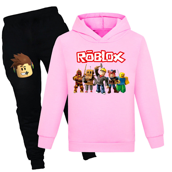 Roblox Gensere og Bukser Sett for Barn og Tenåringer 7-14 År Joggedress Gensersett Gaver pink colour 140cm