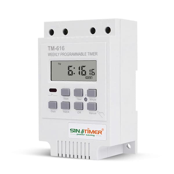 SINOTIMER 2X TM616W-2 30A 220V Elektronisk Ugentlig Programmerbar Digital Tidsafbryder Relæ Timer Kontrol Timer Din-skinne Montering White