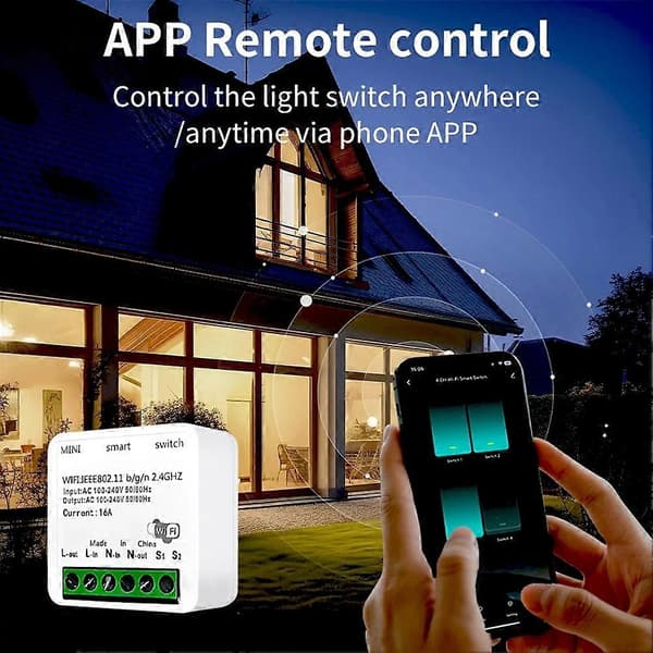 Kpl EWelink Wifi Smart Switch -moduuli 16A, yhteensopiva Gateway APP:n kanssa