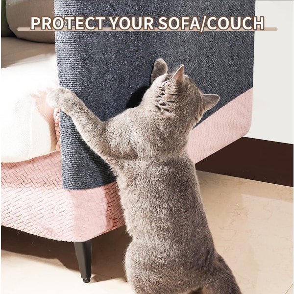 Itsekiinnittyvä kissan raapimismatto, kissojen raapimismatto, kissan raapimislauta, kissan raapimismatto huonekalujen suojaamiseen, sohva 40 x 200cm