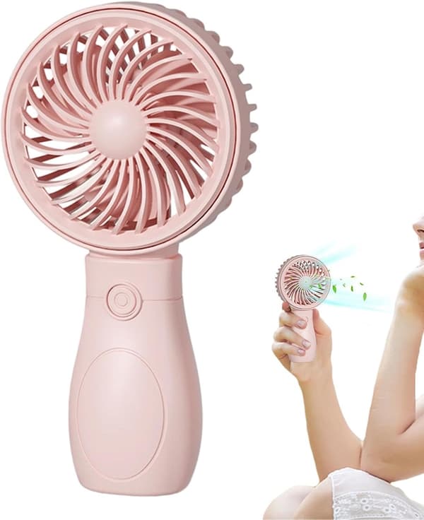 Mini bærbar ventilator, lille bærbar luftkøler, 17,5 x 8,1 cm, lav støj, justerbar