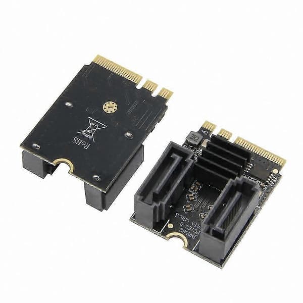 PCIe 3.0 SATA3.0 expansionskort för M.2 NGFF 2230 SSD-adapter med 2 portar för PC-dator WIFI-stöd Black