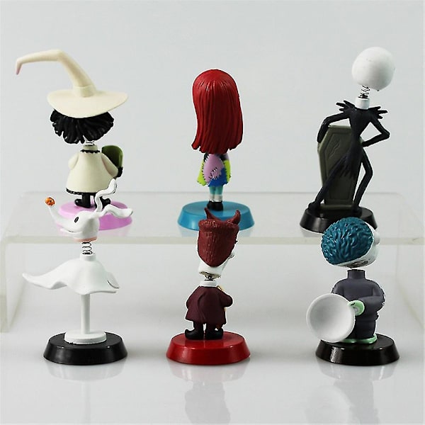 6 stk The Nightmare Before Christmas Jack Skellington Action Figur Kage Topper Legetøj Hjem Bil Skrivebordsdekorationer Børn Gaver