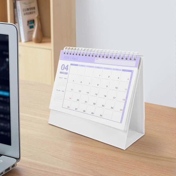 2026 Bordkalender Mini Flip Bordkalender for Planlegging 4 stk