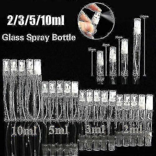5 st klar glassprayflaska, mini 2-10 ml glasprovflaska, bärbar parfymspray