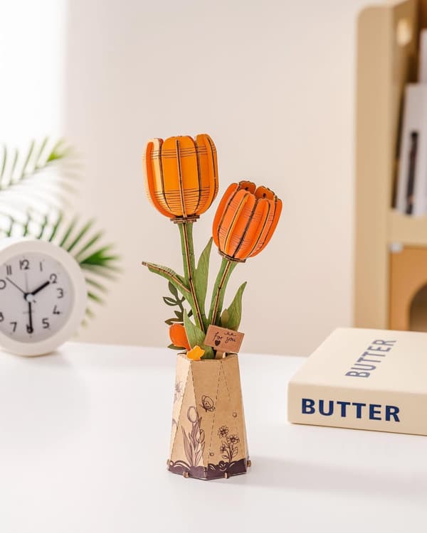 Orange Tulip 3D Træpuslespil