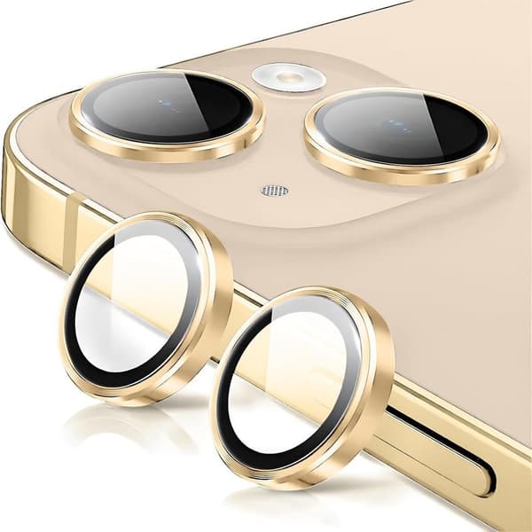 Kamerlinsskydd för iPhone 14 / iPhone 14 Plus, Splittersäkert Ultra HD Individuellt Linsskydd, Guld