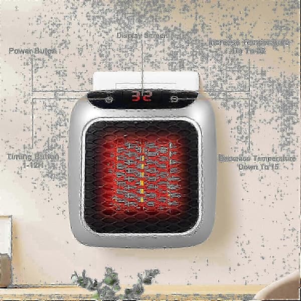 800W keramisk romvarmer med fjernkontroll 12H timer 5 5