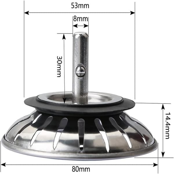 2 stk Avløpsluker Kjøkkenvask Plugger Rustfritt Stål Avløpsluker Erstatning med 18 Hull Plugg Avløpsluker Vanntett Avløpsluker Diameter 78mm