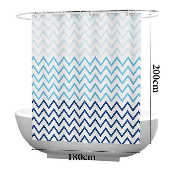 Polyester Floral Wave Dusj Badeforheng Tykk Vanntett Baderomsforheng