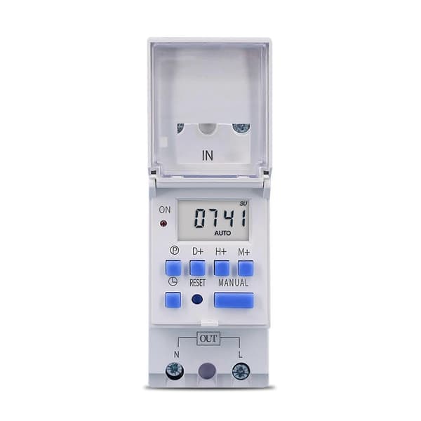 3X TOMZN DIN-skena 2-tråds veckovis 7-dagars programmerbar digital tidsbrytare relätimer kontrolltidsrelä AC 220V 30A Gray white