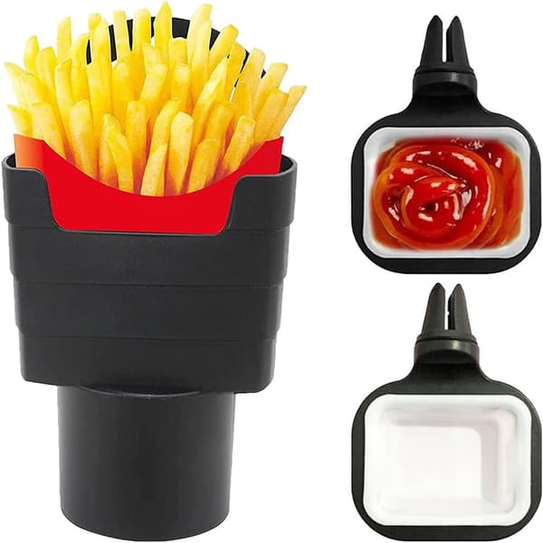 2-pack bilsåshållare med chipskopphållare, universell chipskopphållare, mini-dippsåskopp, biltillbehör för såsälskare