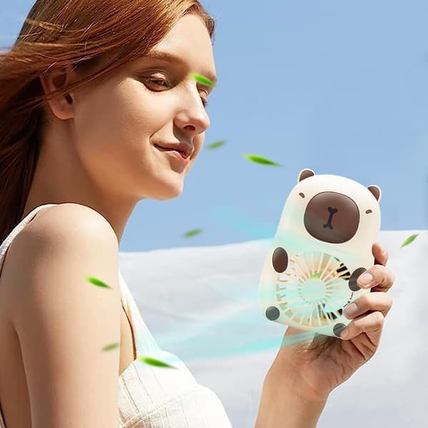 Sød lommeventilator | USB genopladelig, tre blæserhastigheder