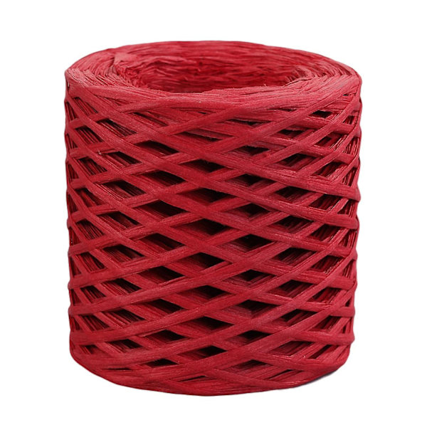 1 papirsnor resirkulerbar DIY klar tekstur Håndstrikket innpakning Raffia sugerør for festival Red