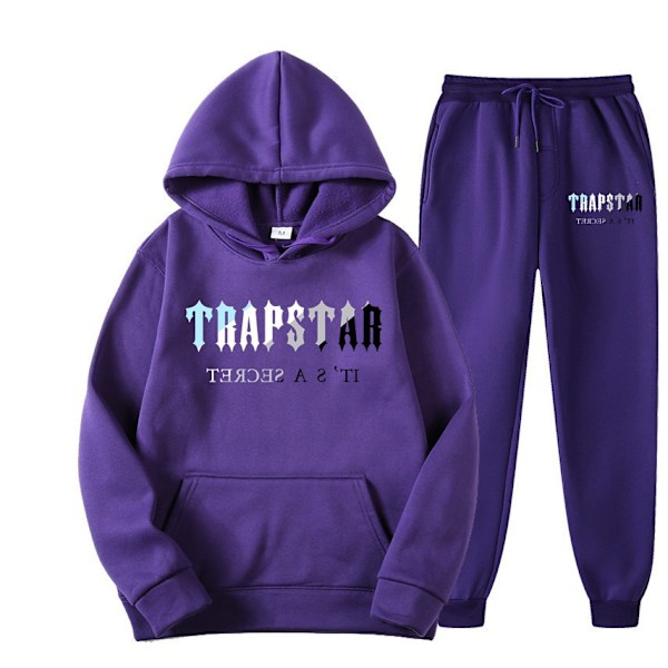 Trap star sportsgenser for menn, hettegenser og lange bukser med bokstavtrykk Morado L