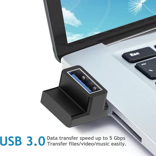4-pack USB 3.0 -sovitin, pystysuora ylös ja alas, vaakasuora vasen ja oikea kulma, USB-uros - naaras