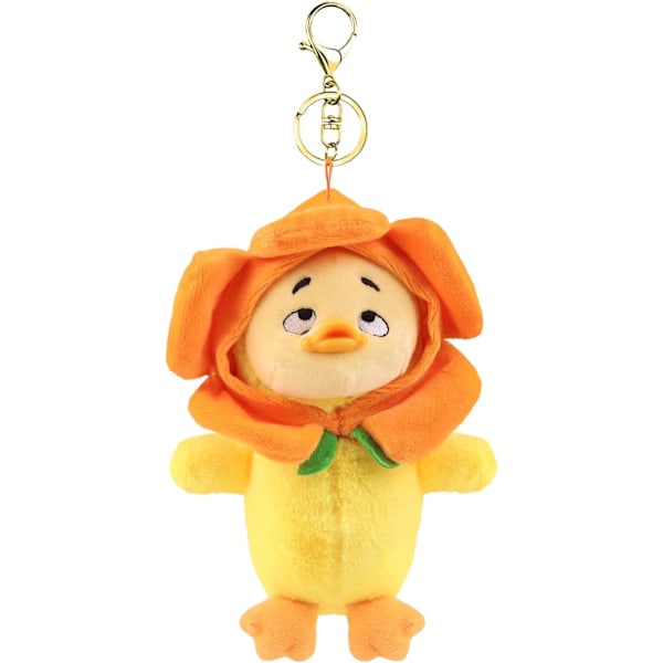 Cute Yellow Duck Plush Toy with Keyring. Perfect for Bags, Animal-Themed Party Favours, Holiday Presents and Classroom Rewards