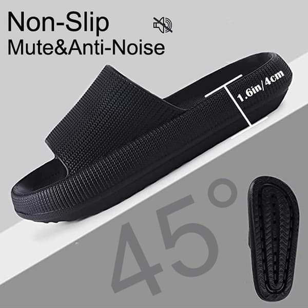 Women's Thick Platform Cloud Slippers in Black Black svart 42-43