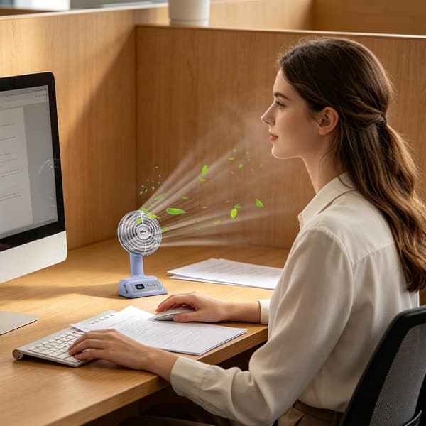 Bordventilator, bærbar bordventilator, 100 blæserhastigheder, USB-opladning