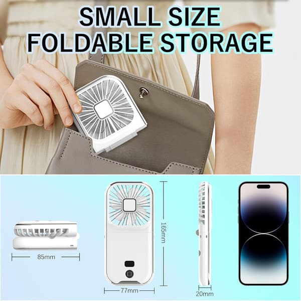 Mini kannettava USB-lataustuuletin (valkoinen)