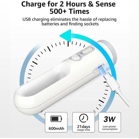 Bærbar 2-i-1 LED nattlampe, hvit, øyebeskyttende