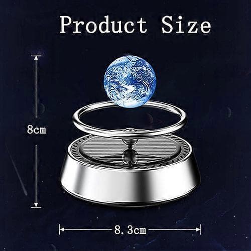 Soldrevet billuftfrisker, automatisk roterende flydende planet aromaterapi diffuser Silver Earth