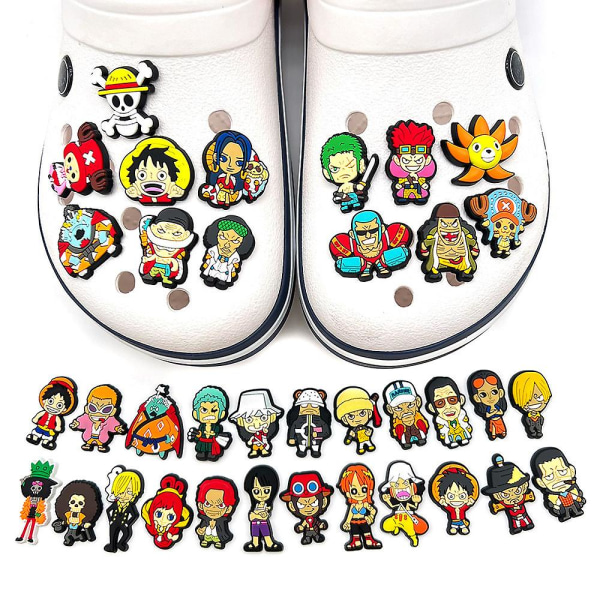 36 Pcs Anime One Piece Series Characters Shoes Charms For Crocs Clog Sandals Decoration Accessories Gifts