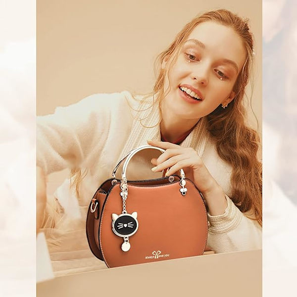 Dam Mode Handväskor Små Crossbody Väska Flickor Damer Runda Axelväskor PU Läder Budväskor
