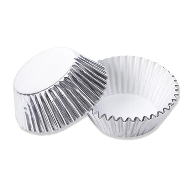 100 Pcs Cupcake Paper Cups Non-Stick Muffin Baking Cups For Home Kitchen Baking Supplies silver