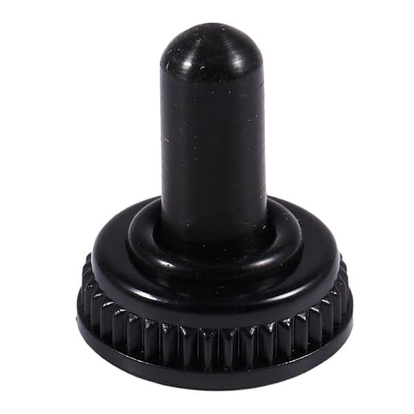 20 x Vandtæt vippekontakt støvhætte sort gummiovertræk 6 mm diameter Black