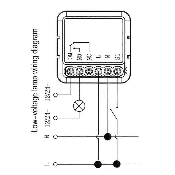 Tuya Smart Tørkontakt Switch Modul Tuya WiFi Smart Switch Modul DC5V/12-48V AC110-240V Kompatibel Alexa Google Alice Blanc