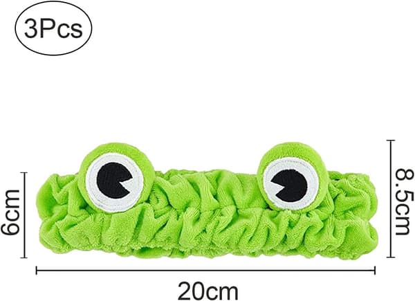 3 stk Makeup Hårbånd Prinsesse Frø Hårbånd Bred Kant Korallfleece Elastisk Blød Hår Wrap til Vask Ansigt Hår Wrap