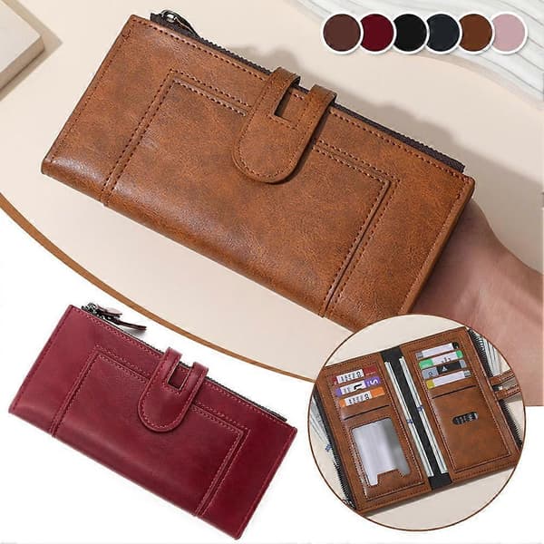 Kreditt-ID Visittkortholder Lommebok i PU-skinn Red One size