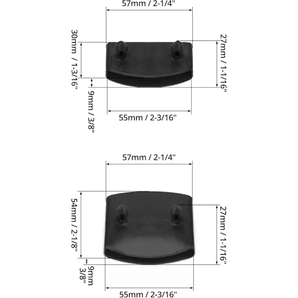 36 stk. sengespileholdere i plast, erstatning for side- og midtspillere til enkeltsenger, dobbeltsenger og king size-senger (55 mm x 9 mm innvendig)