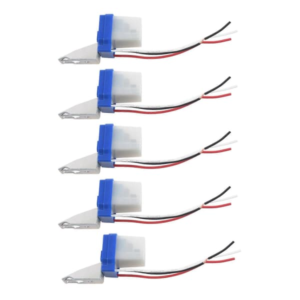 5X AC DC 12V 10A Automatisk Lampe Skumringsbryter Lyssensor Skumringsbryter Blanc & bleu